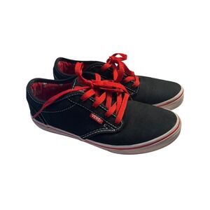 Vans Black Sneakers w Red Laces Youth Size 5.5 Skater Skateboarding Alternative